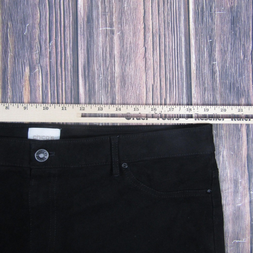 Chico's Pants Womens 2.5 Black Microfiber Straight Leg Stretch Dress Career - Picture 5 of 8
